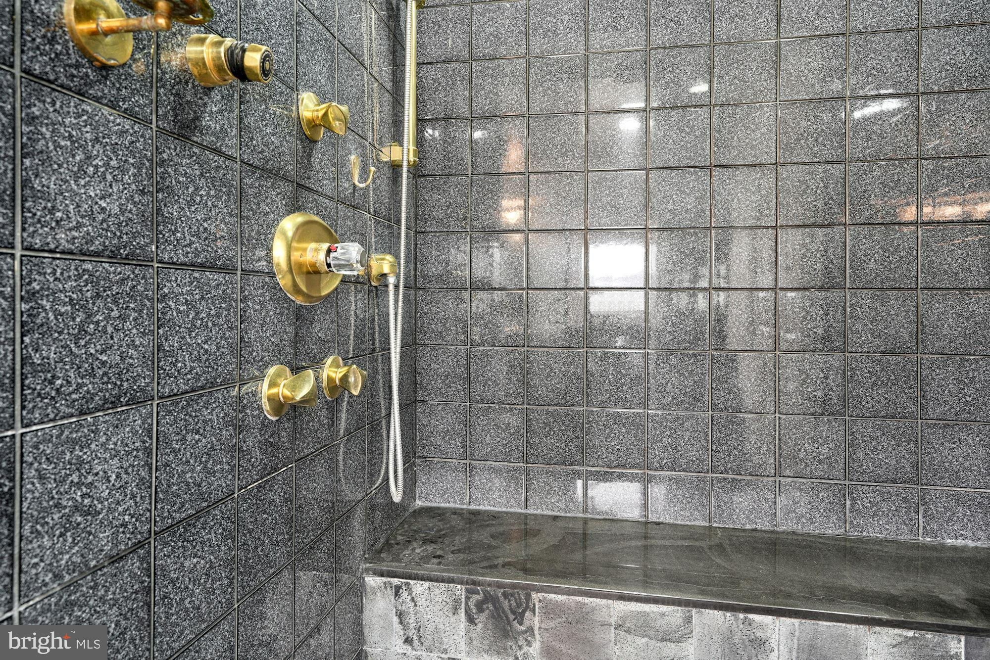 11505 Glen Road Potomac, MD 20854 - Photo 36 of 66 A huge steam bath shower with a built-in bench
