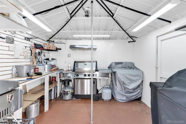 a storage room with washer and dryer