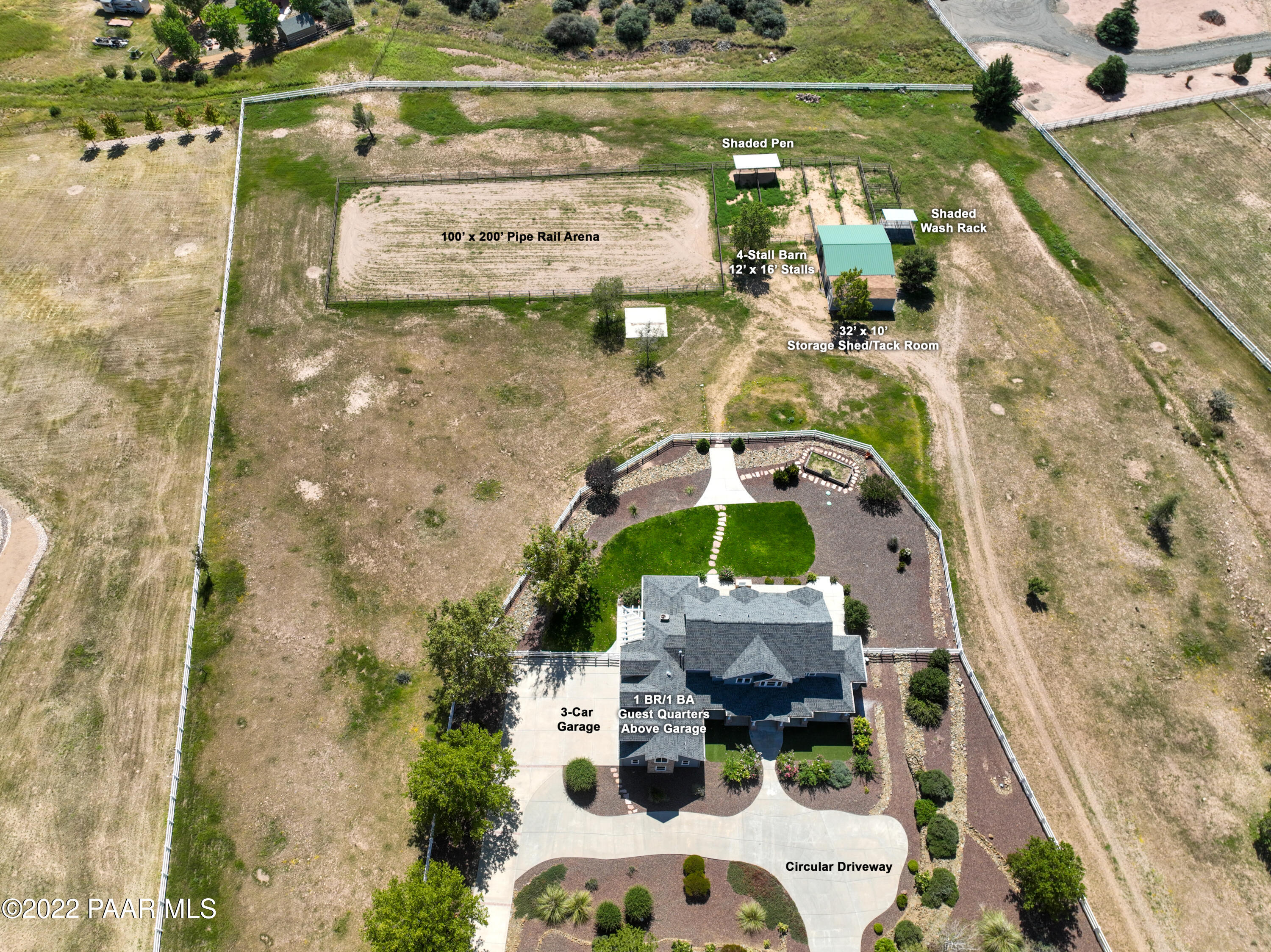 3875 Friendly Meadow Road Prescott, AZ 86305 - Photo 46 of 68 Labeled Aerial Overview