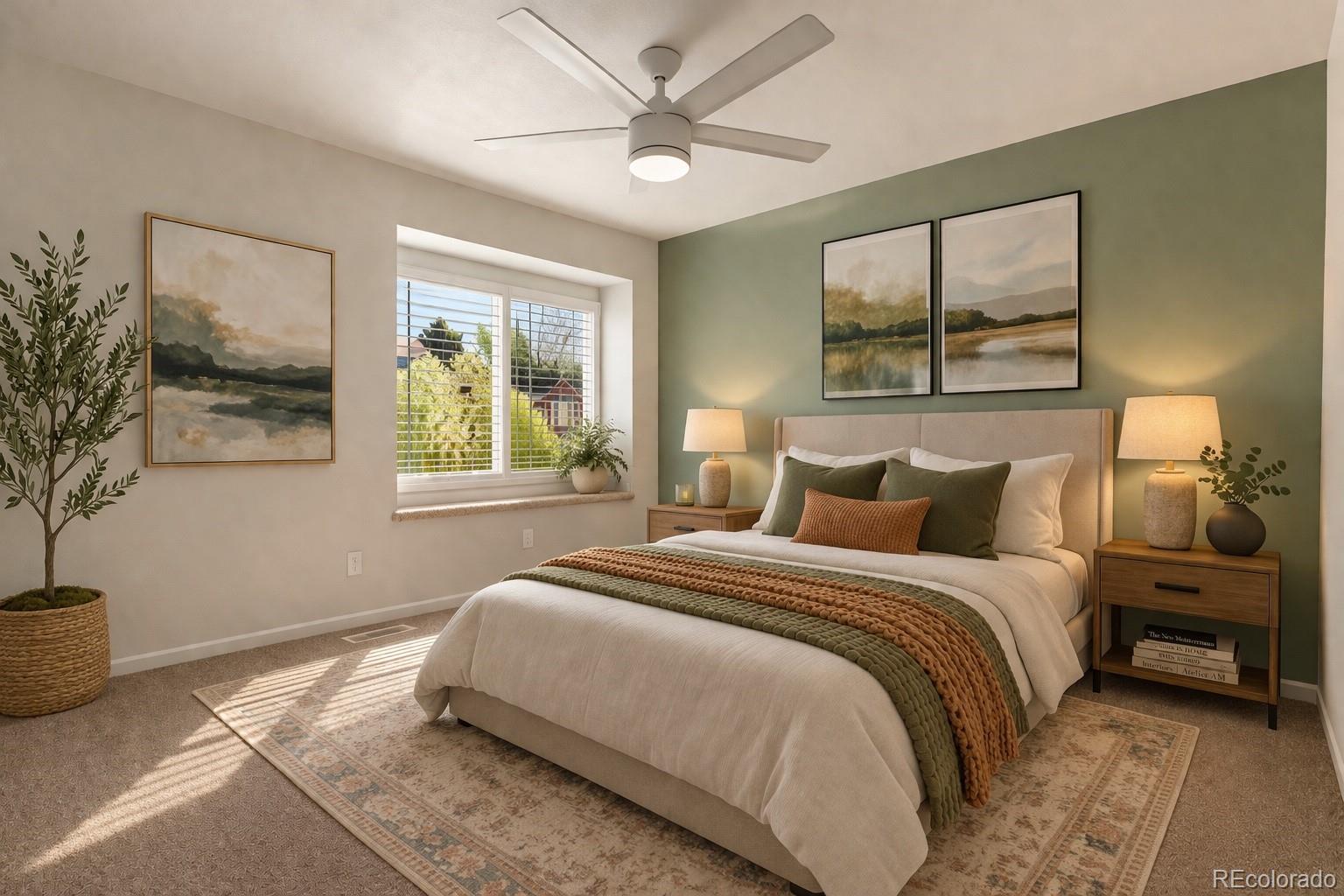 9362 Cornell Circle Highlands Ranch, CO 80130 - Photo 32 of 44 a bedroom with a bed and a painting on the wall