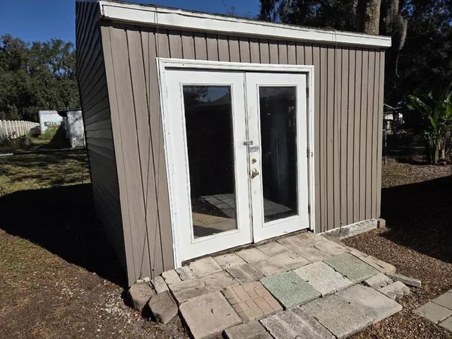 a view of a entryway door of the house