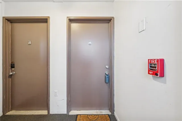 a view of a hallway with entryway