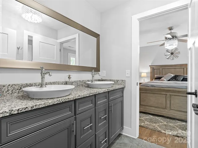 a view of a lake with houses