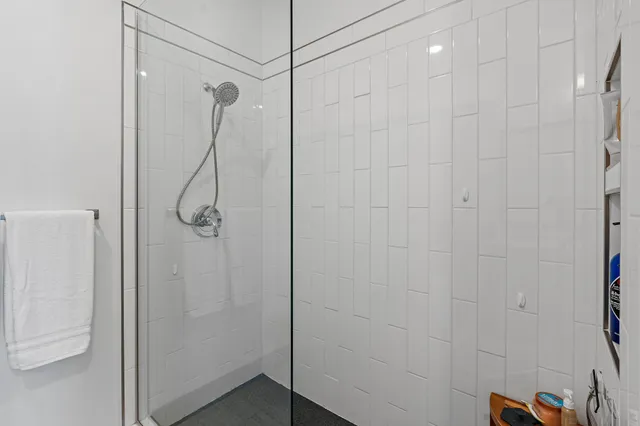 a bathroom with a shower