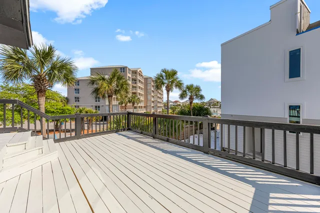 a view of a street with big building