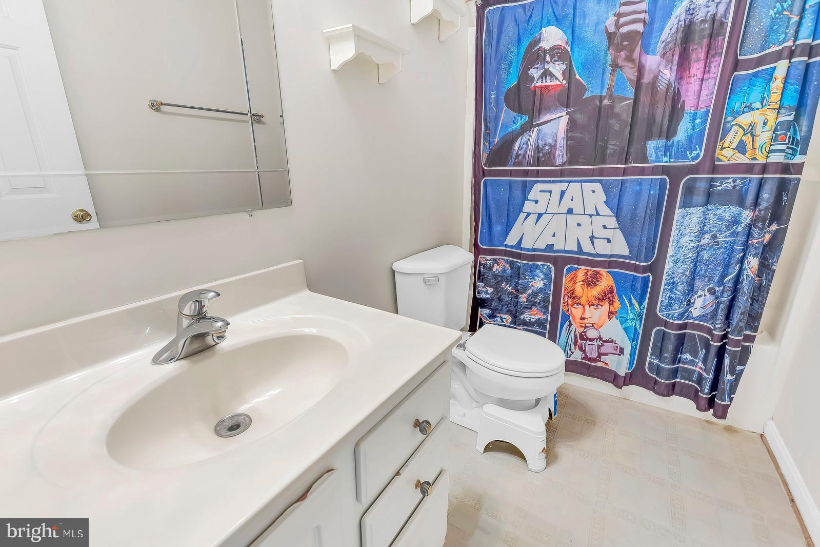 6815 Mackall Road St. Leonard, MD 20685 - Photo 22 of 38 a bathroom with a sink a toilet and shower