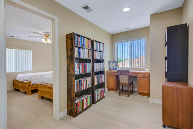 a building outdoor space with patio furniture