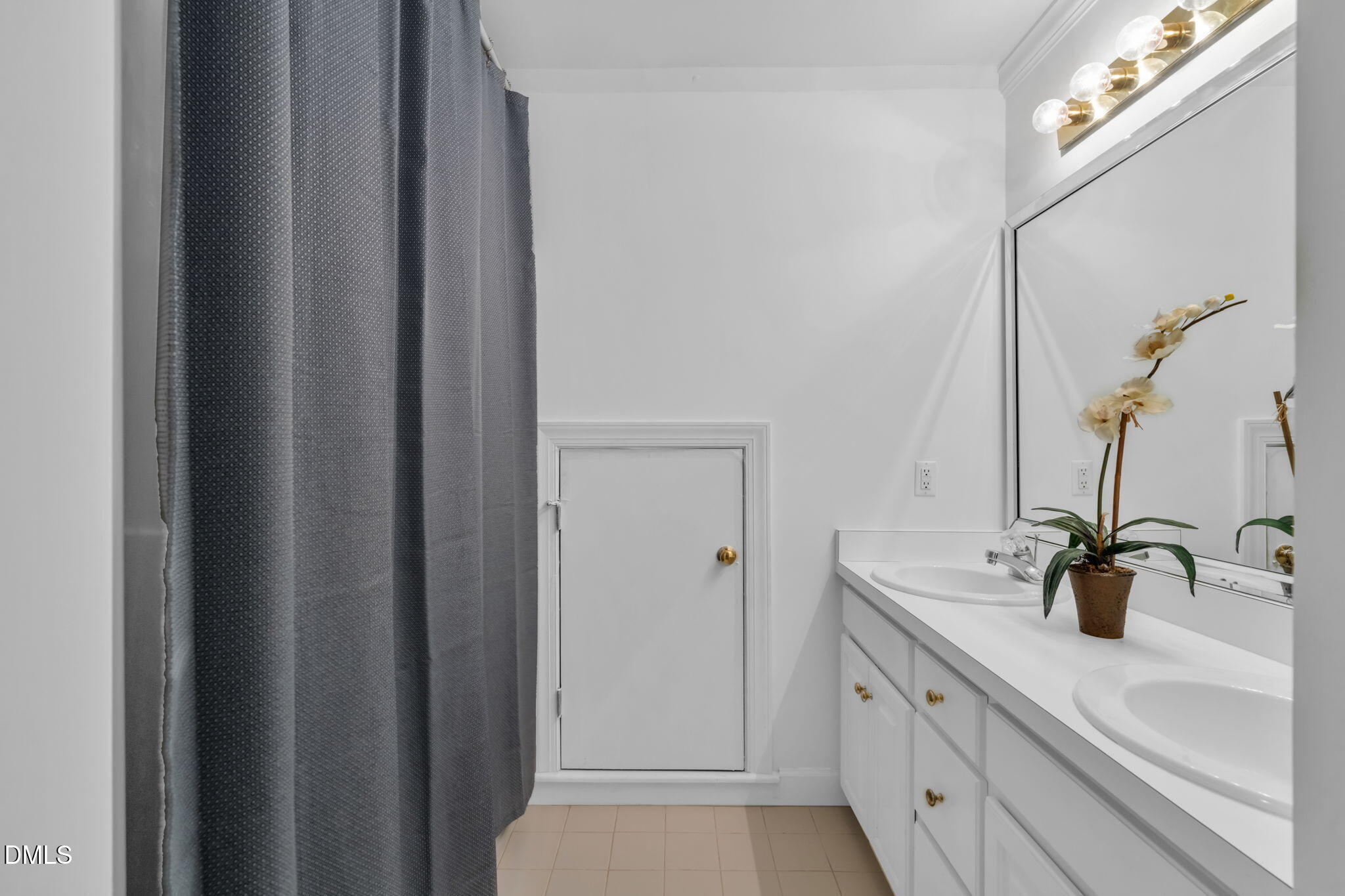 5309 Shoreline Court Holly Springs, NC 27540 - Photo 29 of 46 a bathroom with a sink and mirror with window