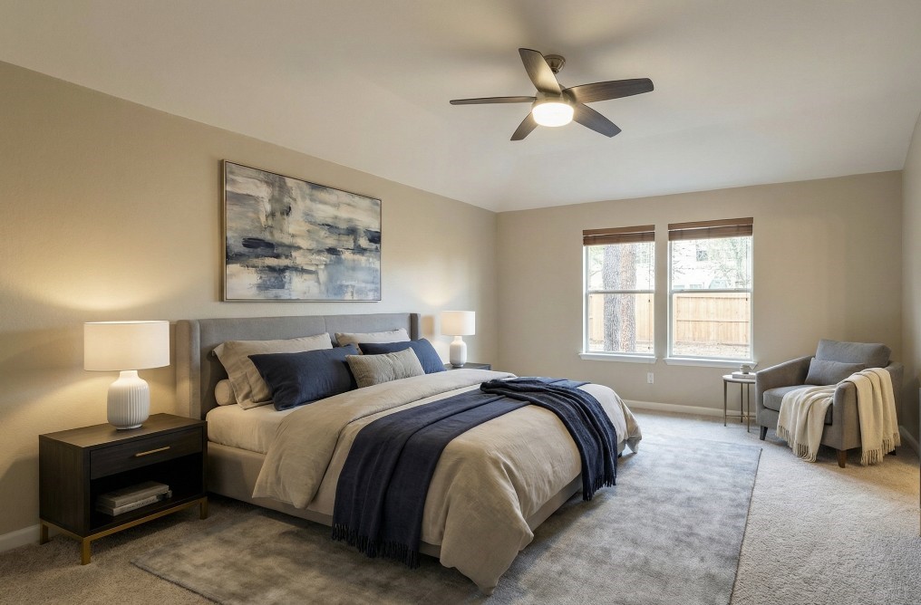 58 Shimmer Pond Place Conroe, TX 77385 - Photo 18 of 35 a bedroom with a bed and window