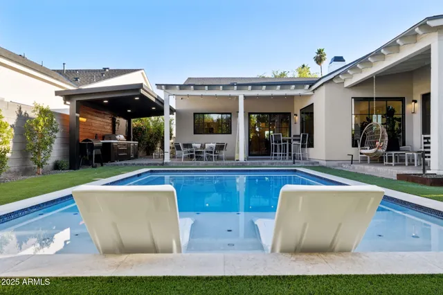 an aerial view of a house