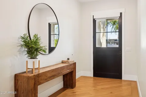 a view of a mirror in a room