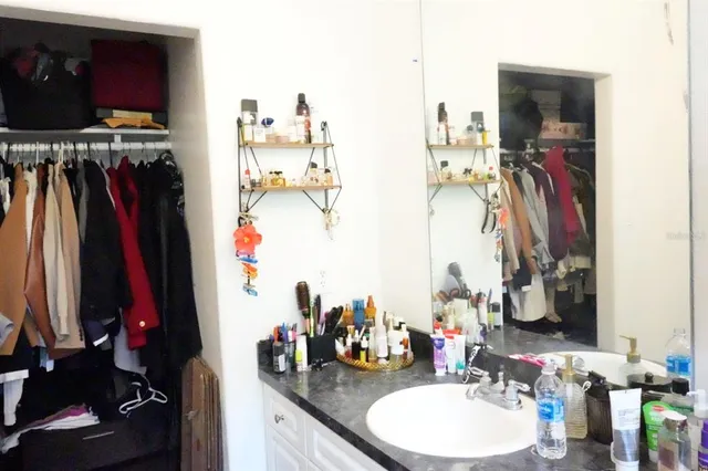 a view of a walk in closet