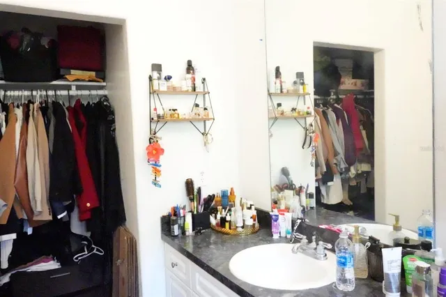 a view of a walk in closet