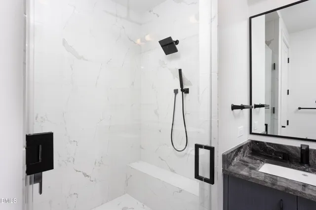 a bathroom with a shower