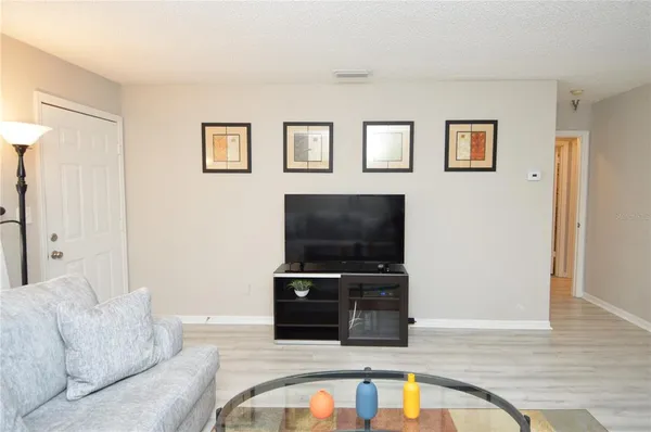a view of a small space with racks on the wall