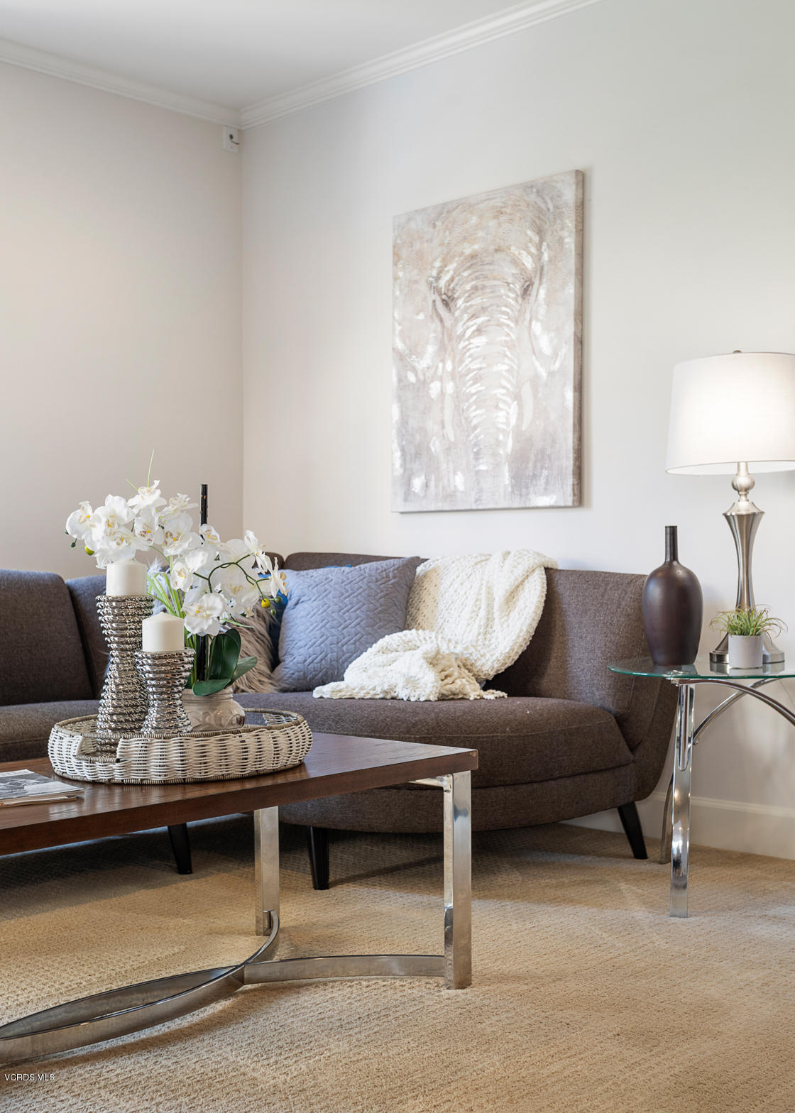 12252 Gorham Avenue Los Angeles, CA 90049 - Photo 51 of 59 a living room with furniture and wooden floor
