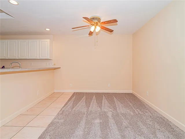 a view of a room with a window