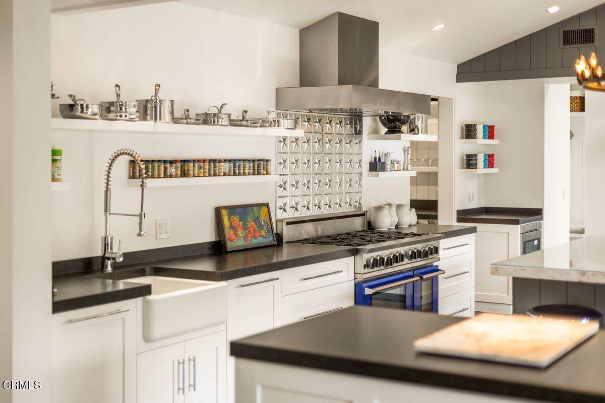 291 Saddle Lane Ojai, CA 93023 - Photo 8 of 47 a kitchen with stainless steel appliances granite countertop a stove and a sink