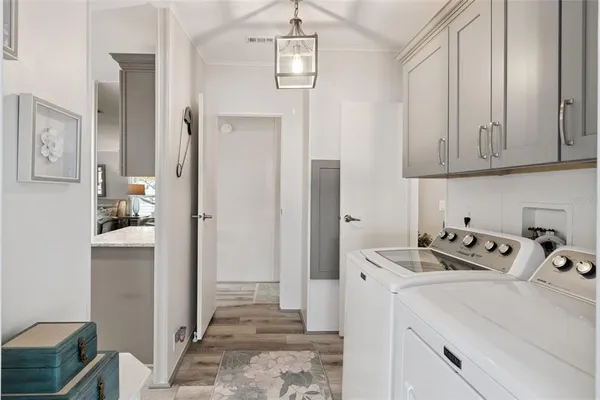 a room with storage and utility