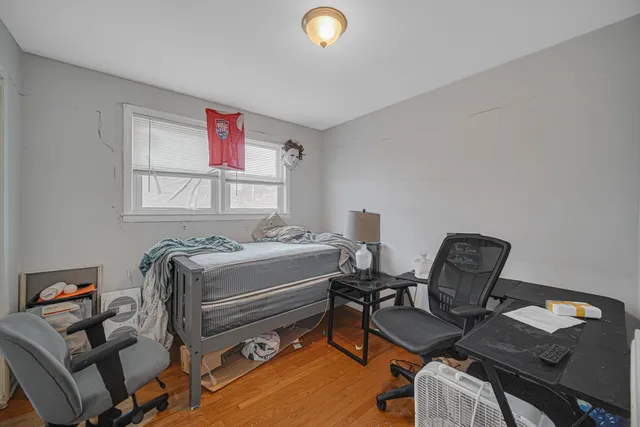 a room with a workspace