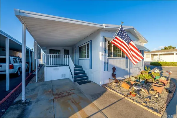 a front view of a house with entryway