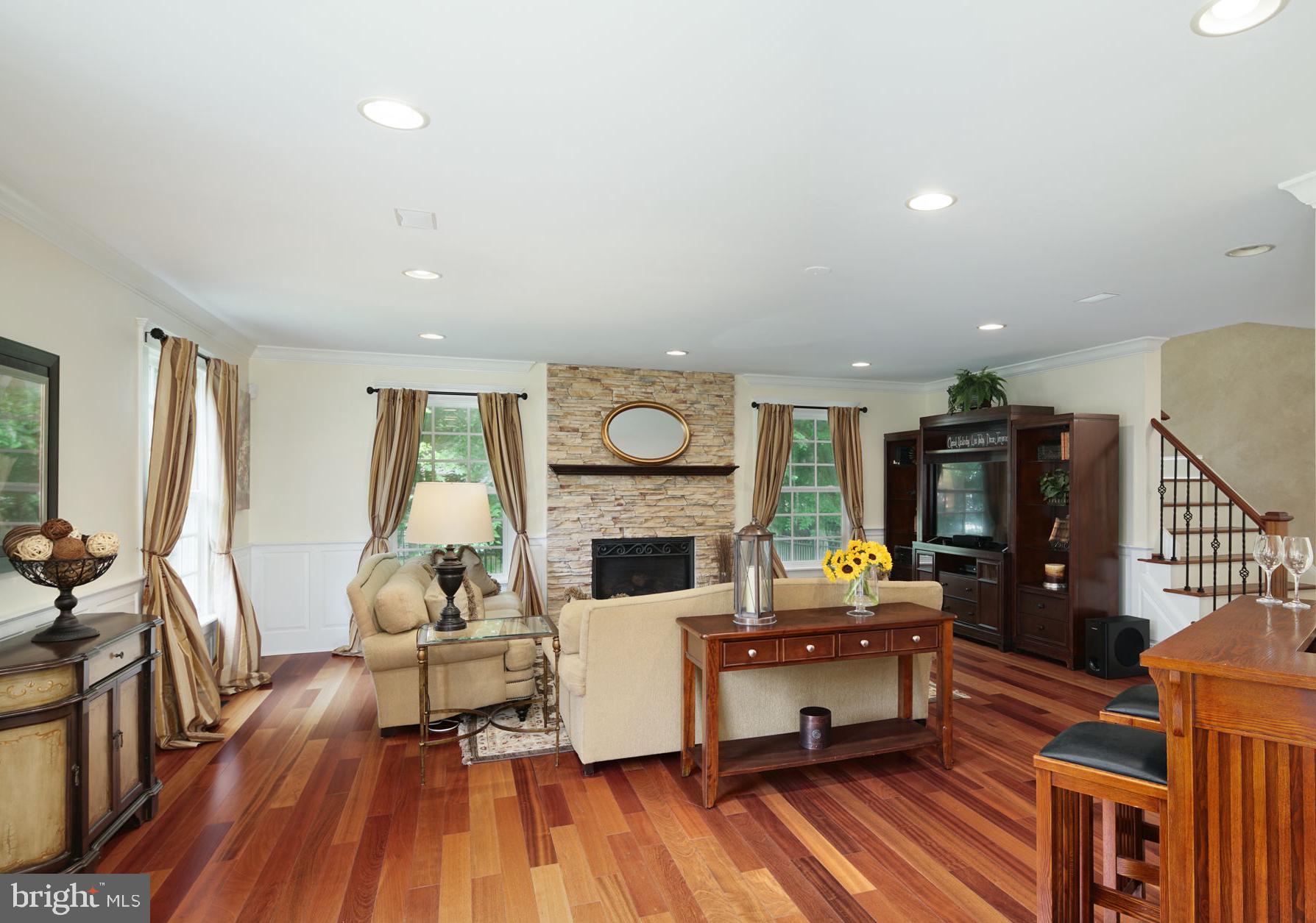 817 Riverton Road Moorestown, NJ 08057 - Photo 3 of 46 Living Room with Cherry hardwoods and Fireplace
