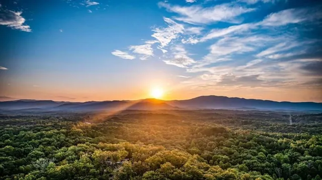 a view of a and mountain