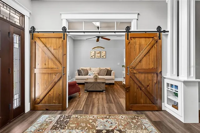 a living room with furniture and a couch