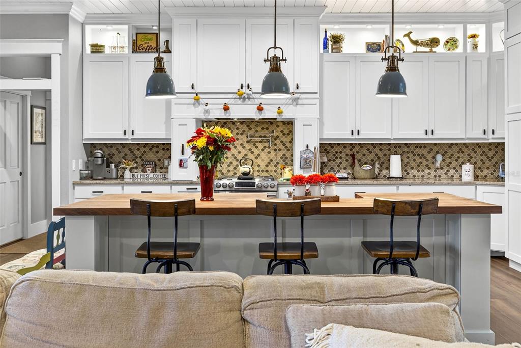 18051 Hancock Bluff Road Dade City, FL 33523 - Photo 25 of 98 a kitchen with stainless steel appliances kitchen island granite countertop a sink and a stove