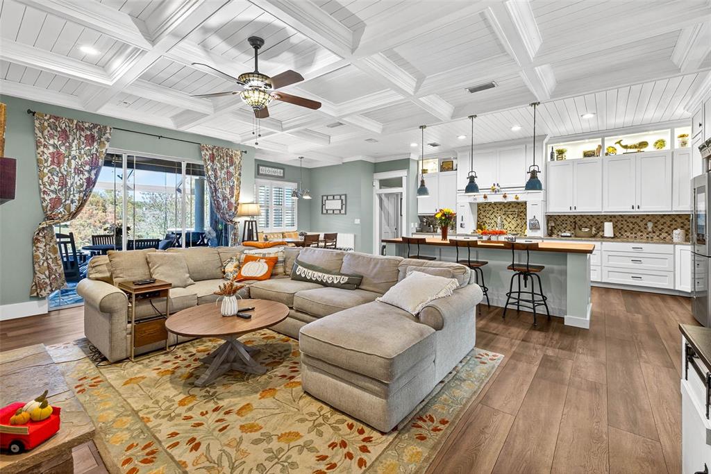 18051 Hancock Bluff Road Dade City, FL 33523 - Photo 27 of 98 a living room with lots of furniture and kitchen view