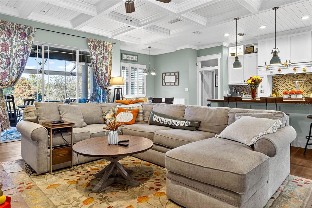 18051 Hancock Bluff Road Dade City, FL 33523 - Photo 28 of 98 a living room with furniture and a chandelier