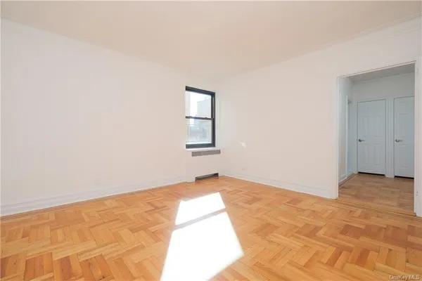 an empty room with a window
