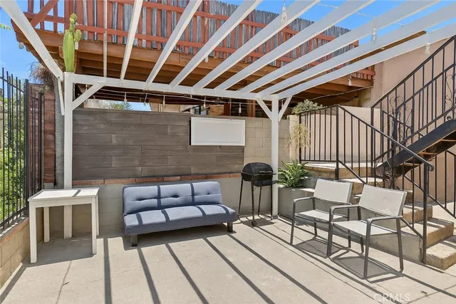 a outdoor living space with patio furniture