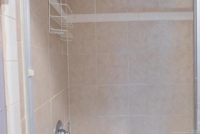 a close up of a shower