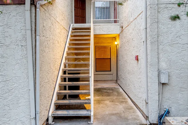 a bathroom with a door