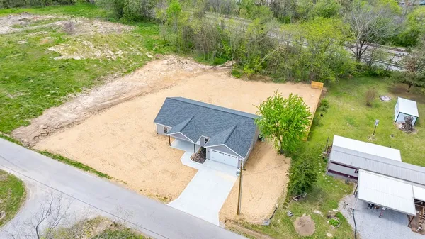 an aerial view of a house