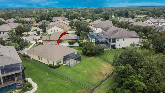 an aerial view of multiple house