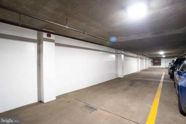 a bathroom with a glass door