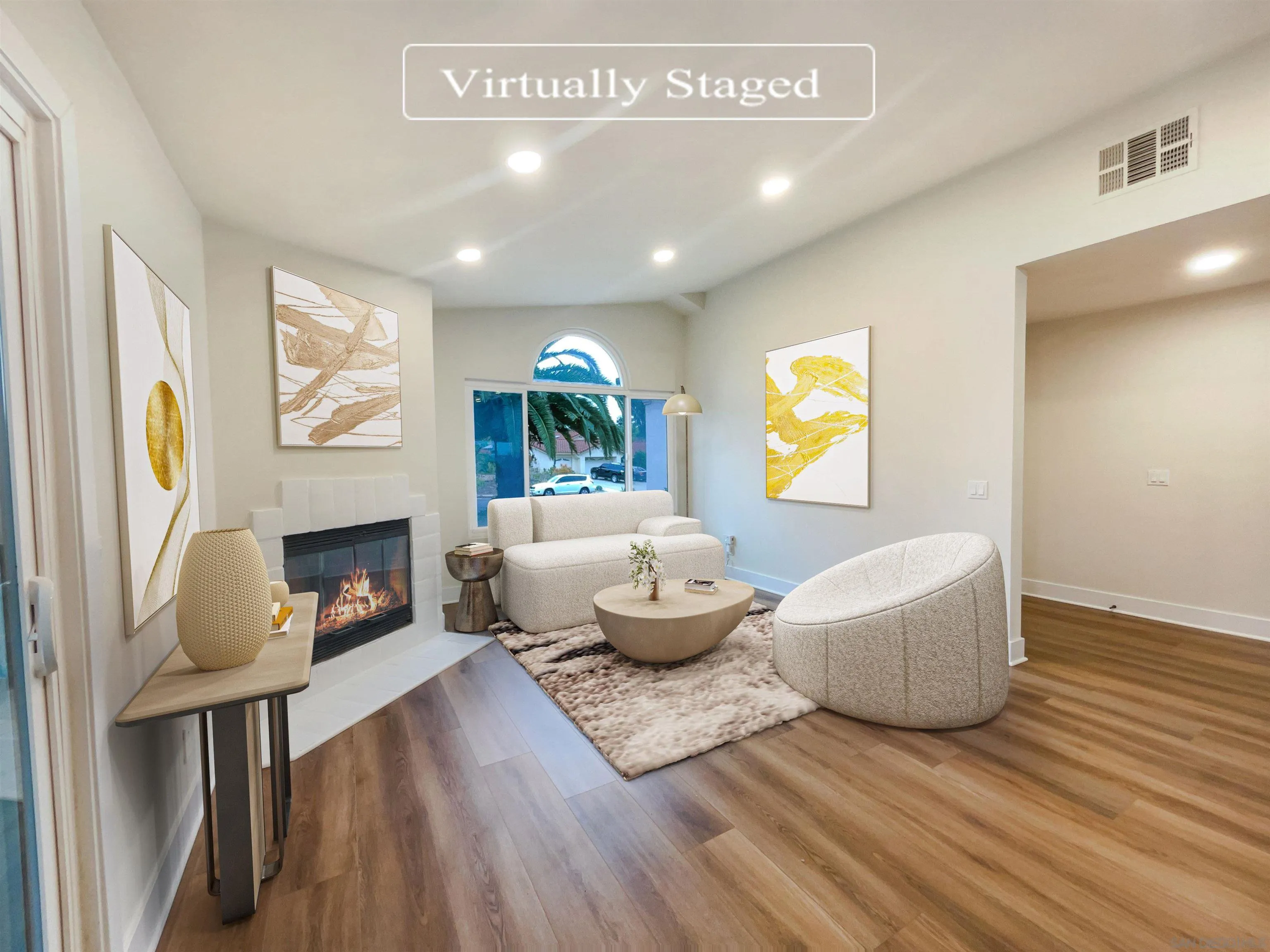 350 Whispering Brook Drive Vista, CA 92083 - Photo 2 of 17 a living room with furniture and a fireplace