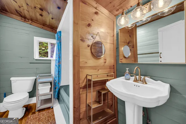 a bathroom with a sink a mirror and a toilet