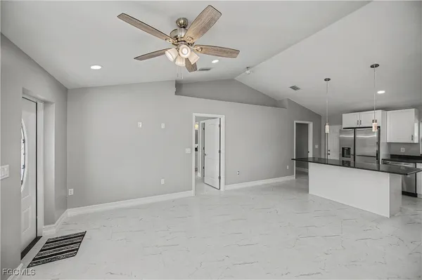 a backyard of a house with lots of green space