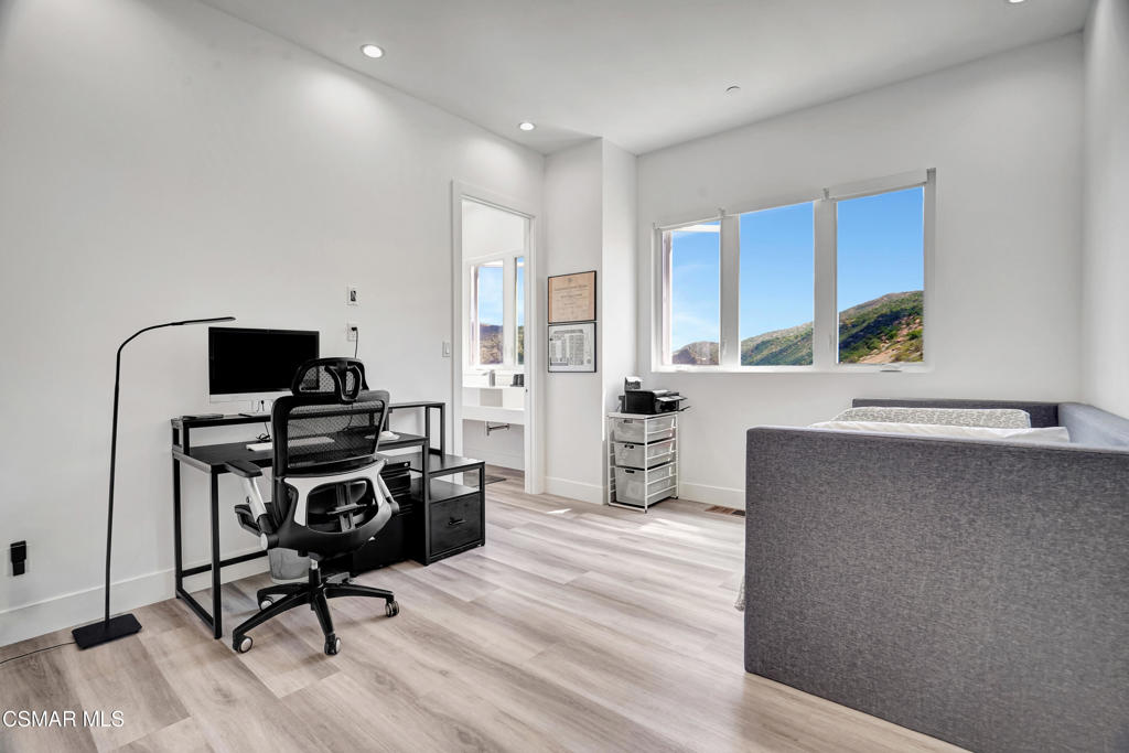 990 Alta Vista Road Simi Valley, CA 93063 - Photo 21 of 36 a view of workspace with wooden floor windows