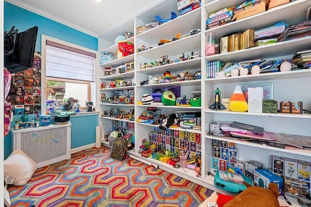 a room with lots of furniture and toys