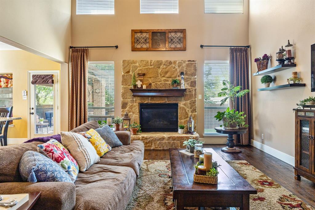 8104 Red Riv Run North Richland Hills, TX 76180 - Photo 13 of 38 a living room with furniture and a fireplace
