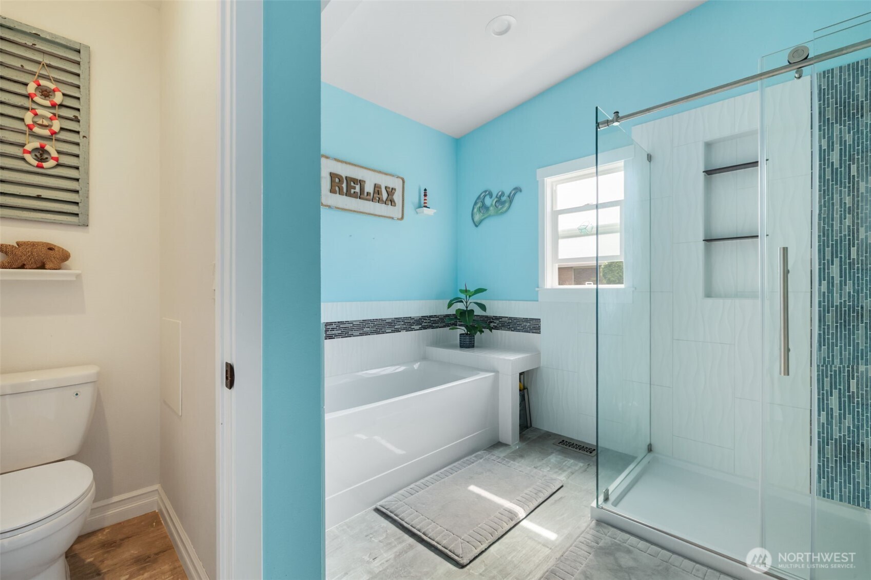 11782 Schold Road Northwest Silverdale, WA 98383 - Photo 11 of 40 a bathroom with a granite countertop bathtub shower and toilet