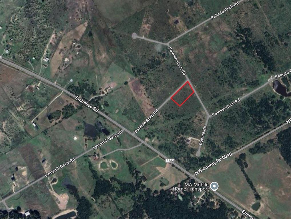 Lot 118 Palmito Rnch Road Corsicana, TX 75110 - Photo 1 of 7 Aerial overview of property's location featuring property boundaries highlighted