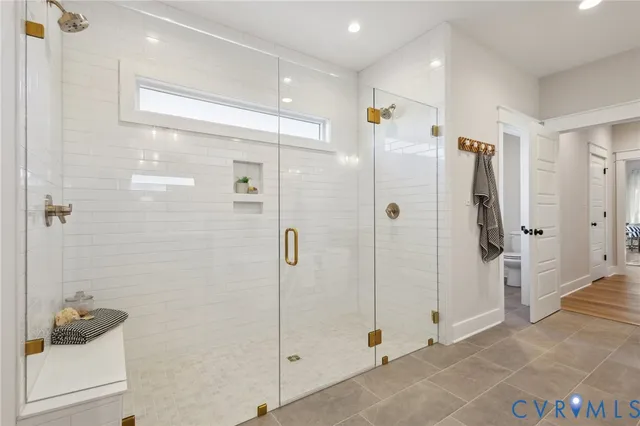 a bathroom with a shower