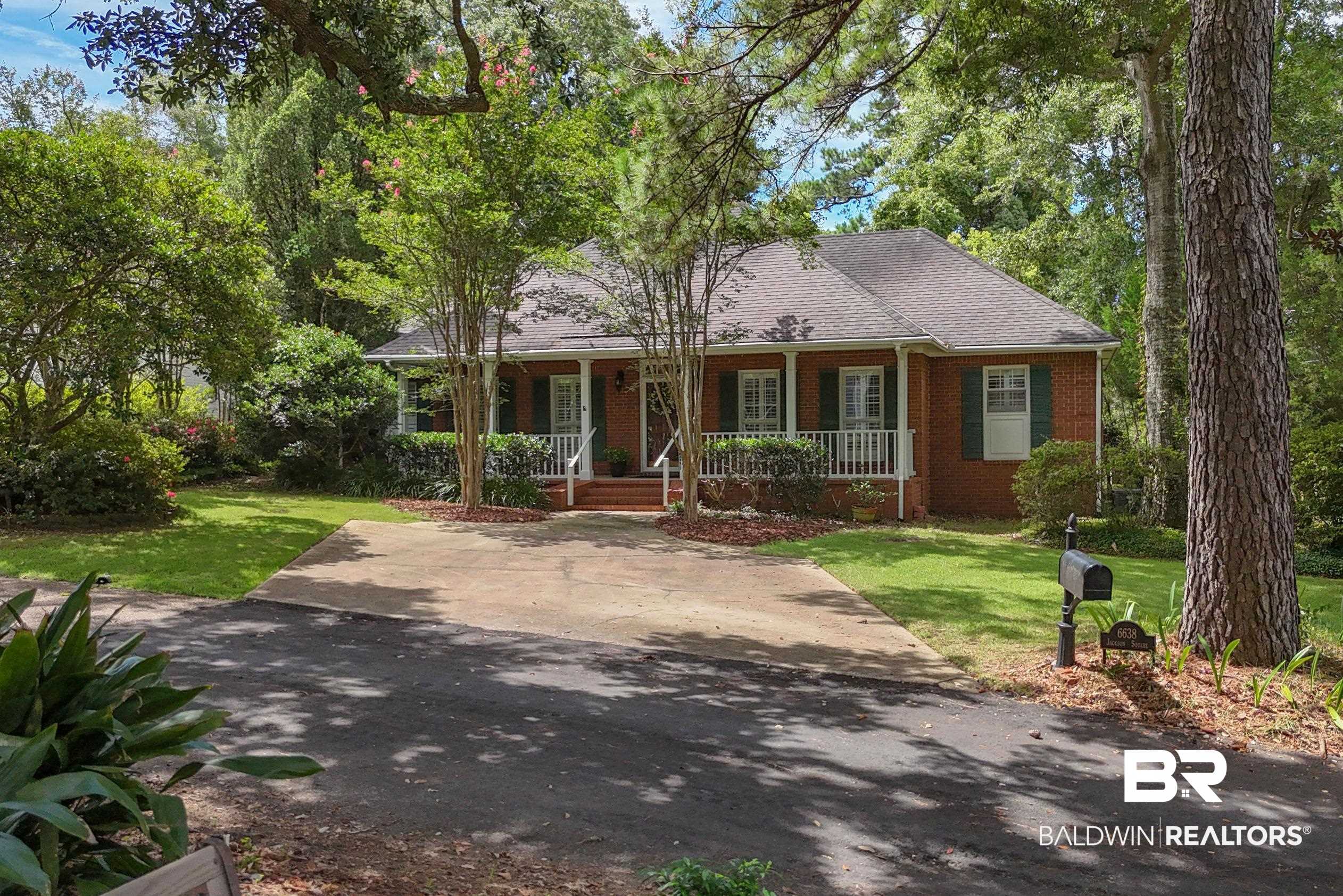 6638 Jackson Square Daphne, AL 36526 - Photo 56 of 62 Ranch-style house with a porch and a front lawn