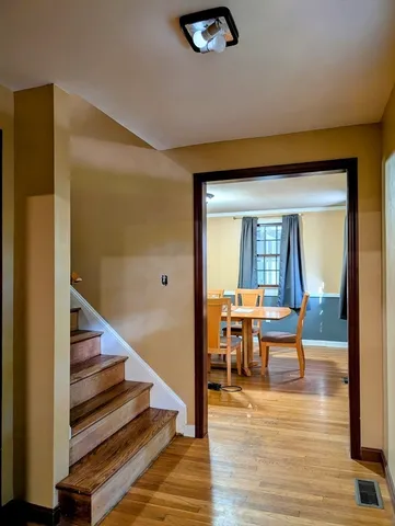 a bedroom with a bed and walk in closet