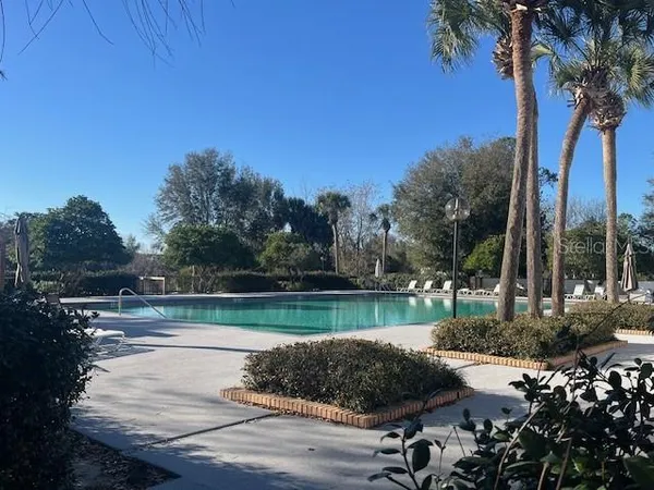 a view of a lake from a yard